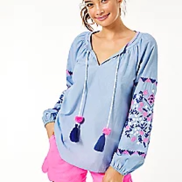 Lilly Pulitzer Tops - Lilly Pulitzer Keela Embroidered Top